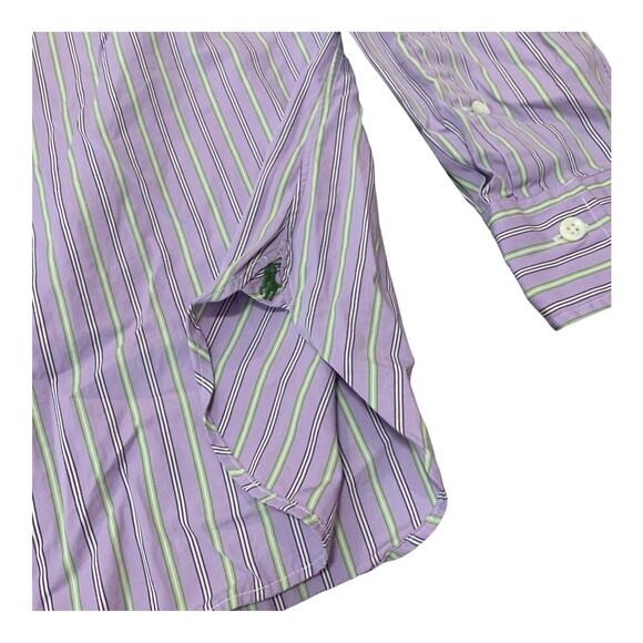 Polo Ralph Lauren Dress Shirt Men's 17 / 43 Purple Andrew Classic Fit Collared - Picture 3 of 7